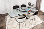 Hanah Home Dore 145 V2 Juego de Sillas de Terciopelo Negro y Crema